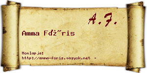 Amma Fóris névjegykártya